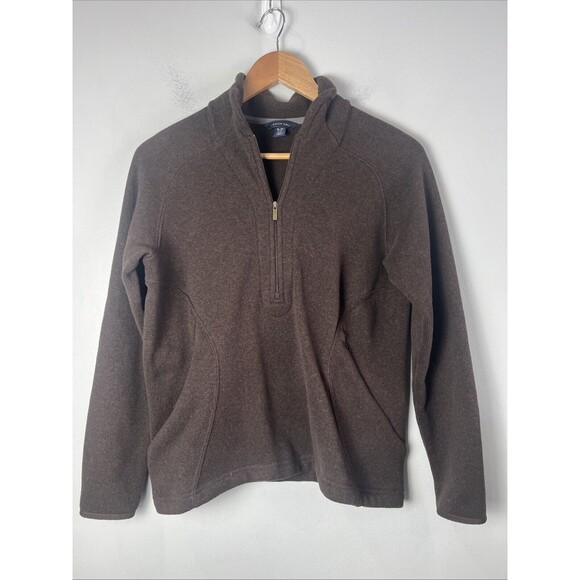 Lands' End Tops - Lands End Sweater Womens Small Knit Pull Over‎ Shirt Brown 1/4 Zip